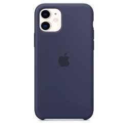 Funda de Silicona suave con logo para Apple iPhone 11 Azul Marino