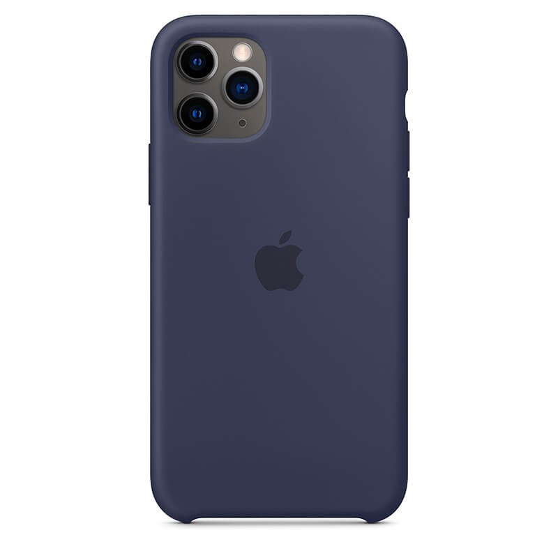 Funda de Silicona suave con logo para Apple iPhone 11 Pro Azul Marino