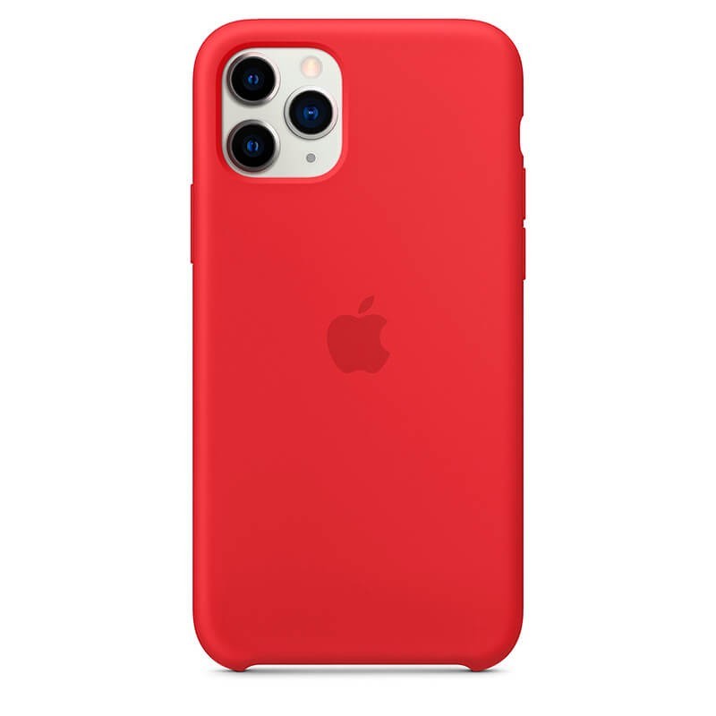 Funda de Silicona suave con logo para Apple iPhone 11 Pro Rojo