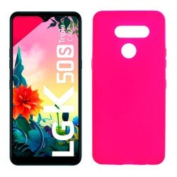 Funda de silicona rosa para LG K50S Semitransparente y mate