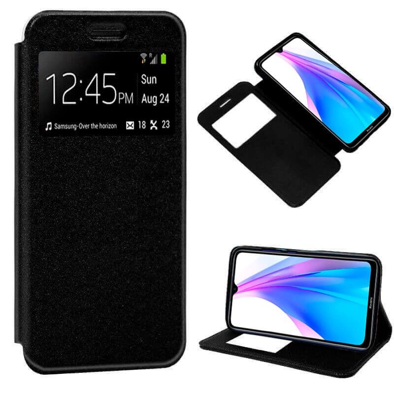 Funda de libro con Tapa y Ventana para Xiaomi Redmi Note 8T Negro