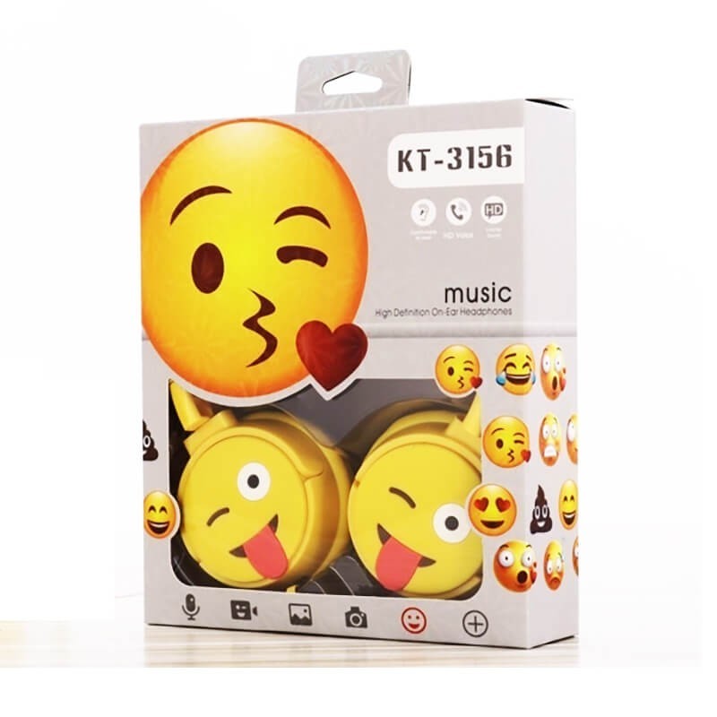 Auriculares infantiles de Emoji ajustables con micrófono