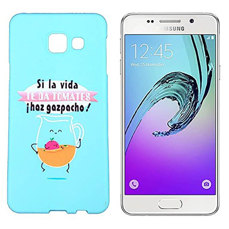 Funda de Silicona para Samsung Galaxy A3 2016 dibujo y frase Gazpacho