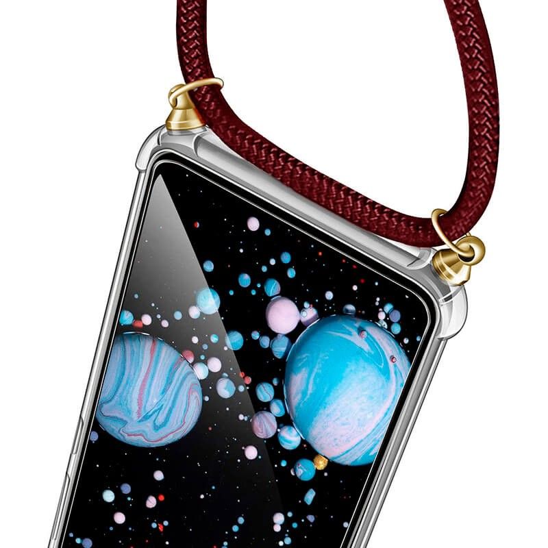 Funda colgante con cordón para Xiaomi Redmi Note 8 Pro Burdeos