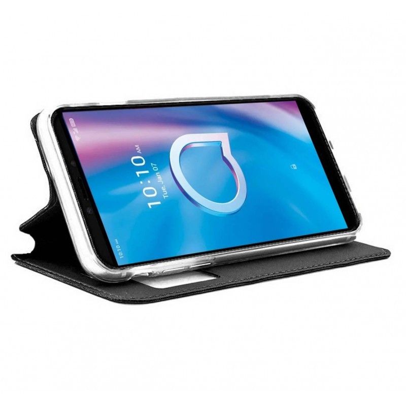 Funda con Tapa y Ventana para Alcatel 1B Negro