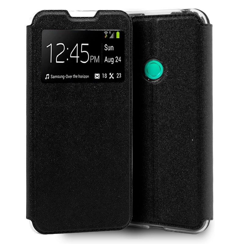 Funda con tapa y ventana para Huawei P40 Lite E Negro
