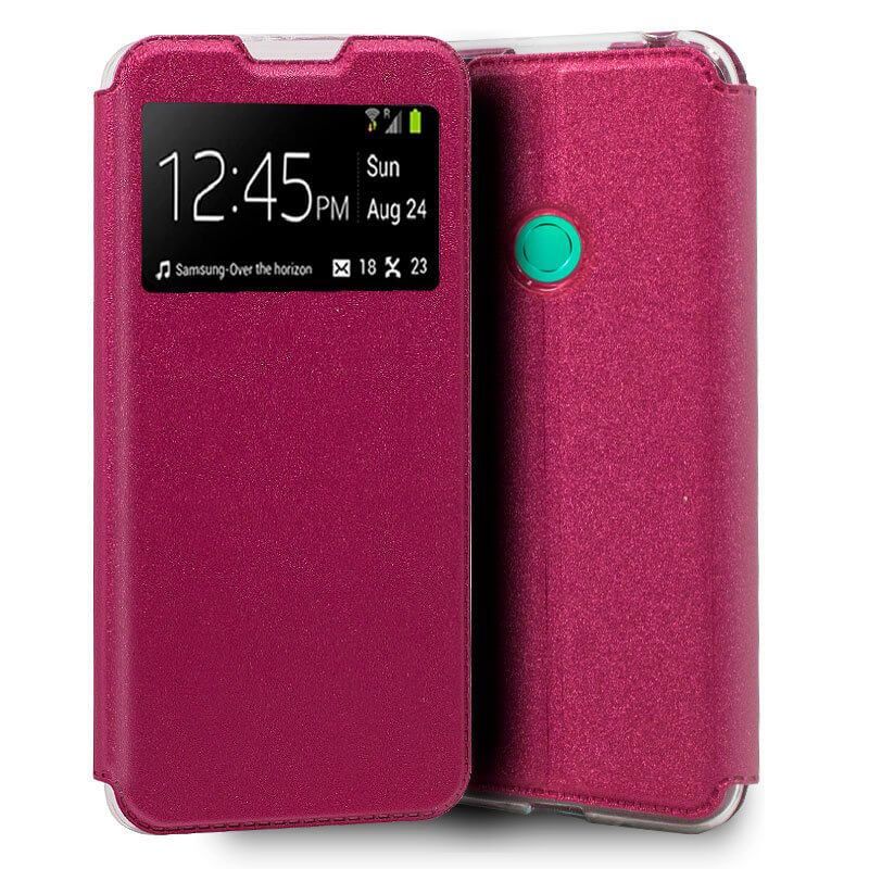 Funda con tapa y ventana para Huawei P40 Lite E Rosa