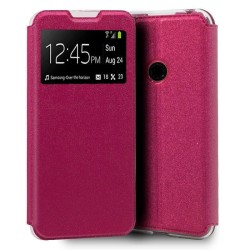 Funda con tapa y ventana para Huawei P Smart 2020 rosa