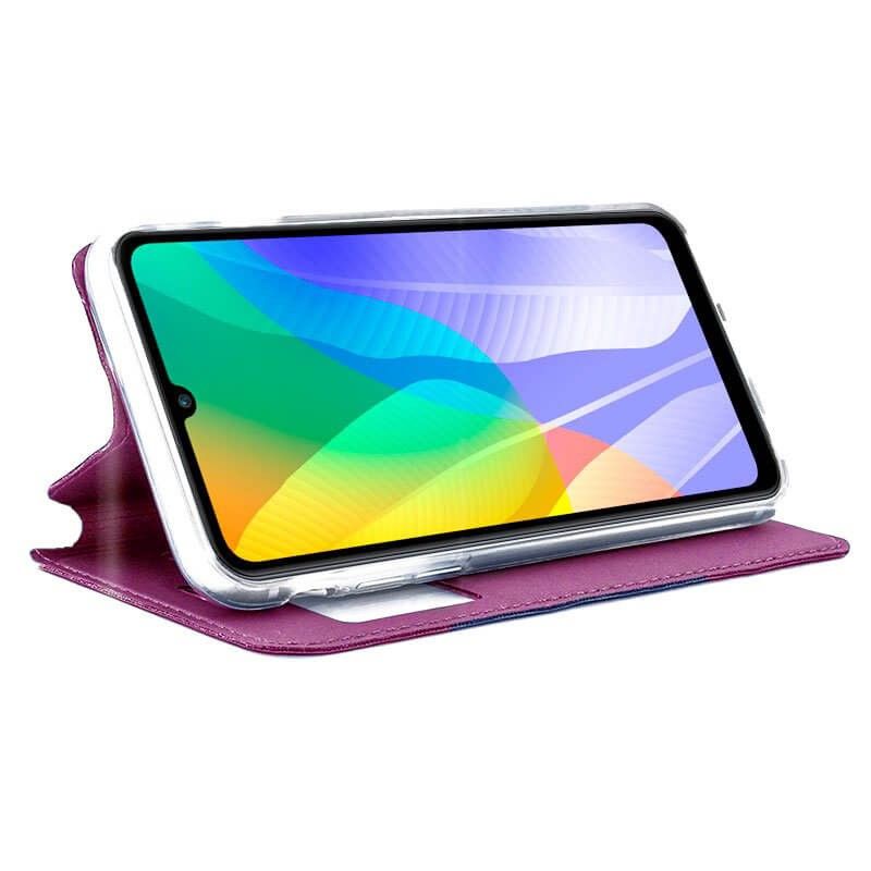 Funda con tapa y ventana para Huawei Y6p Rosa