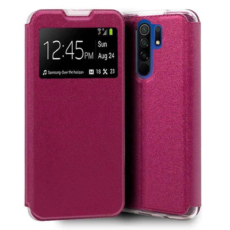 Funda con Tapa y Ventana para Xiaomi Redmi 9 rosa