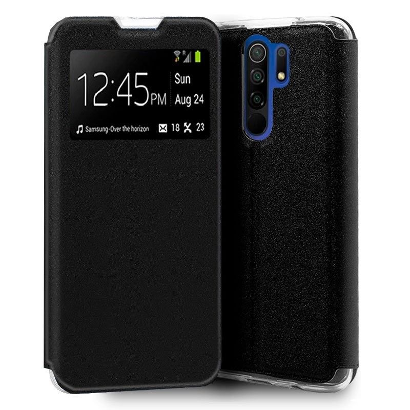 Funda con Tapa y Ventana para Xiaomi Redmi 9 negro