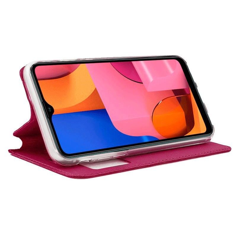 Funda con tapa y ventana para Samsung Galaxy A20S Rosa