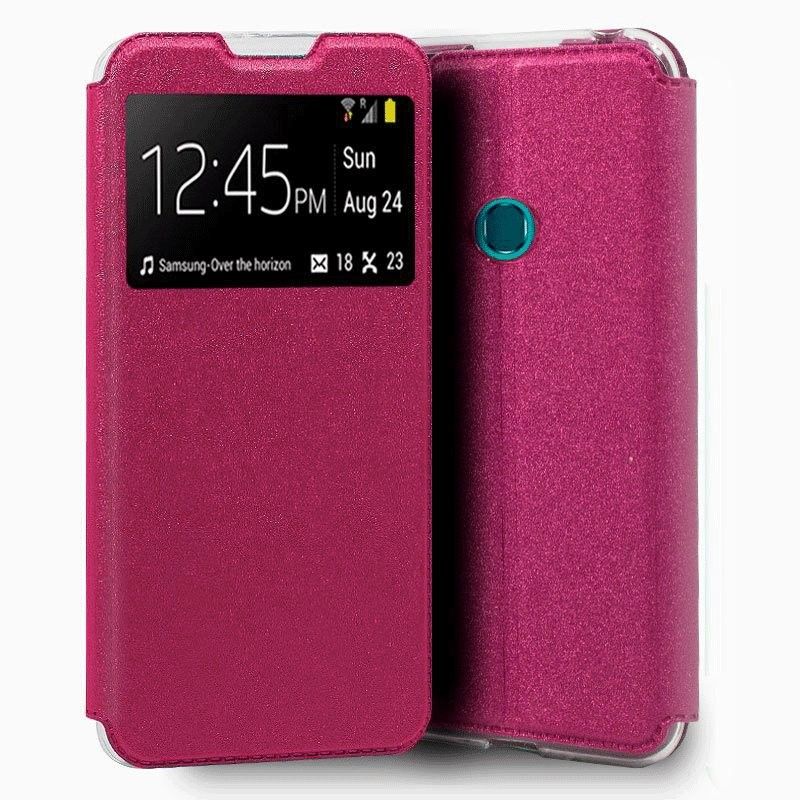 Funda con tapa y ventana para Samsung Galaxy A20S Rosa