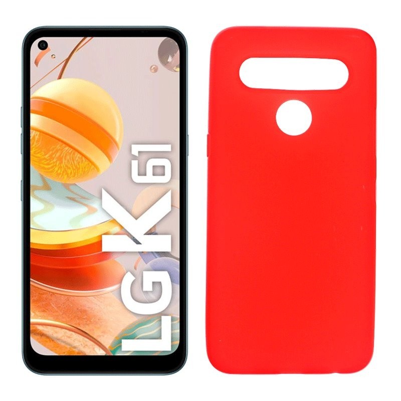 Funda roja para LG K61 de silicona