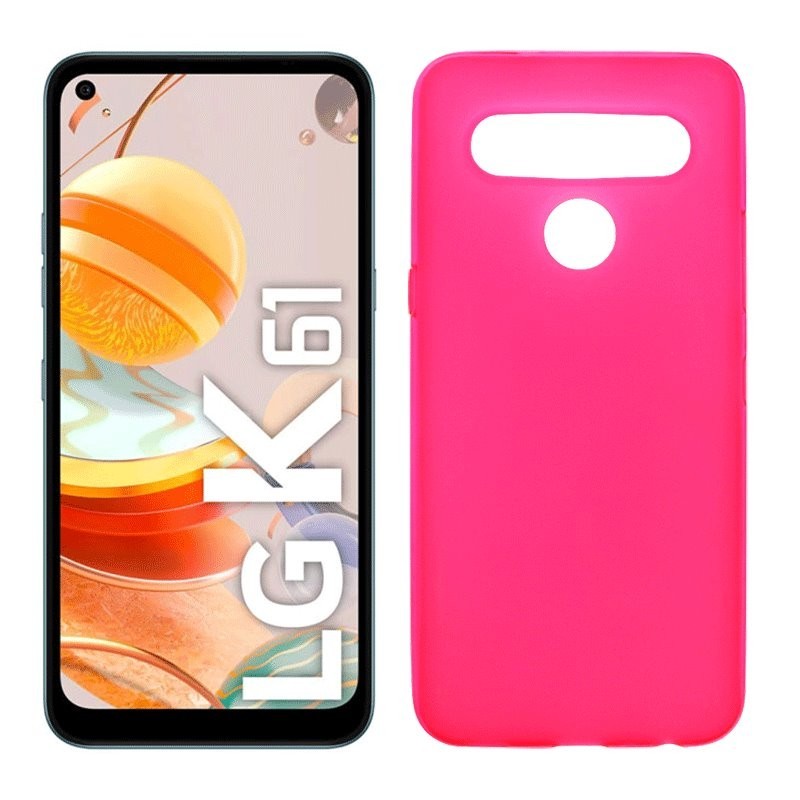 Funda rosa para LG K61 de silicona
