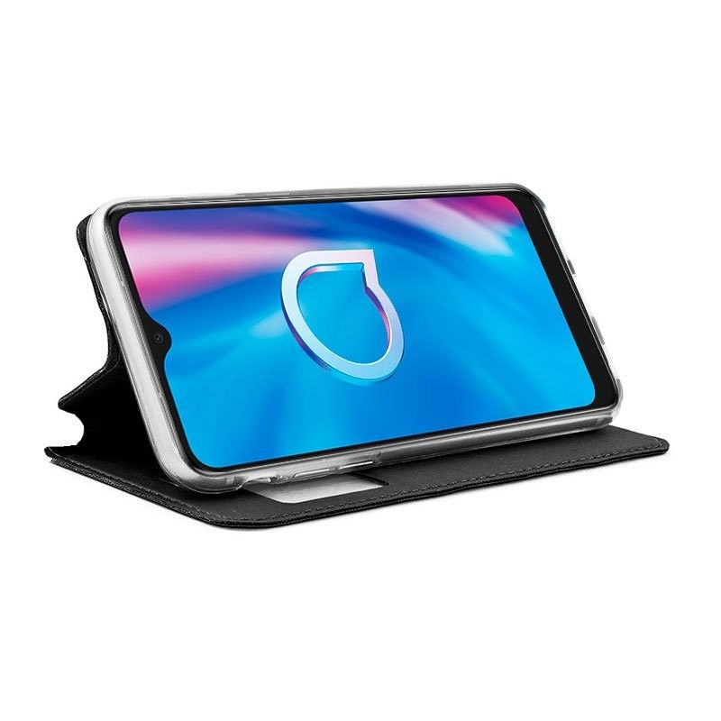 Funda con Tapa y Ventana para Alcatel 1S 2020 Negro