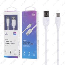 Cable USB Tipo C 2.4A para Carga y Datos de 2 Metros Blanco 