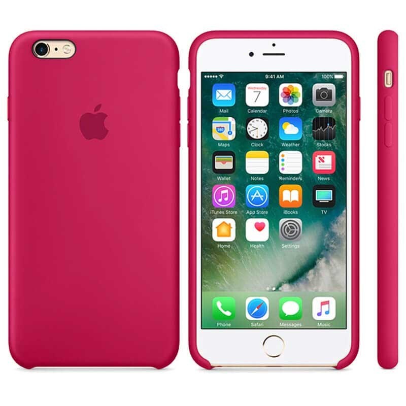Funda de Silicona suave con logo para Apple iPhone 6 Plus / 6S Plus Rosa