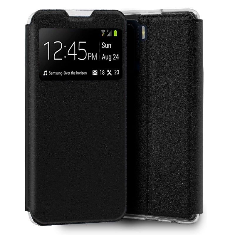 Funda con tapa y ventana para Oppo A91 Negro