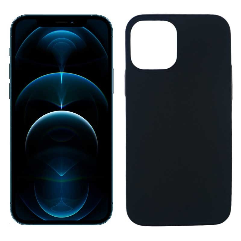 Funda negra para iPhone 12 Pro Max de silicona