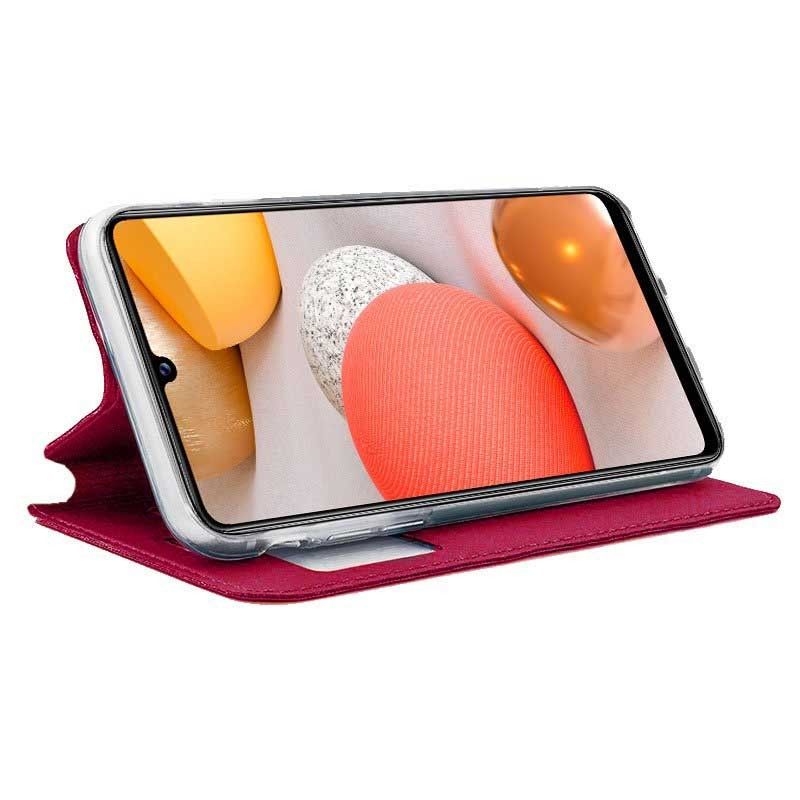 Funda con tapa y ventana para Samsung Galaxy A42 5G Rosa