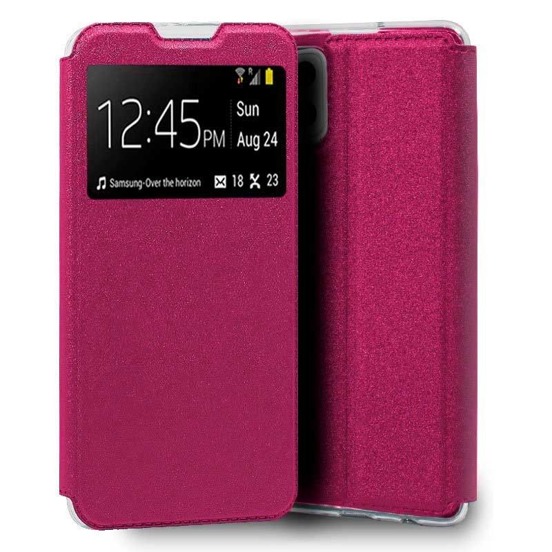 Funda con tapa y ventana para Samsung Galaxy A42 5G Rosa