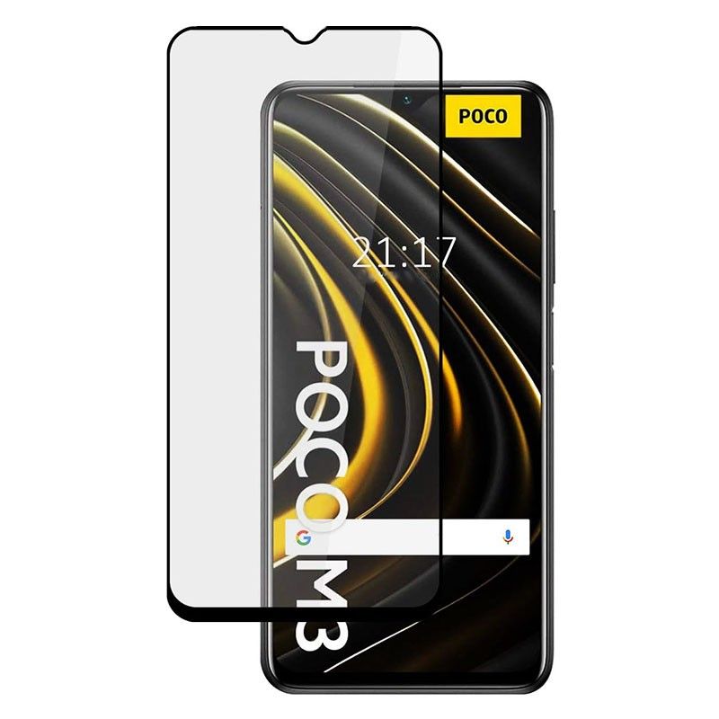 Protector de pantalla completo full glue para Poco M3