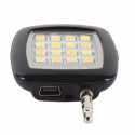 Mini Flash 16 Leds para Móviles iPhone y Android ideal Selfie Negro