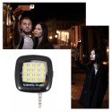 Mini Flash 16 Leds para Móviles iPhone y Android ideal Selfie Negro