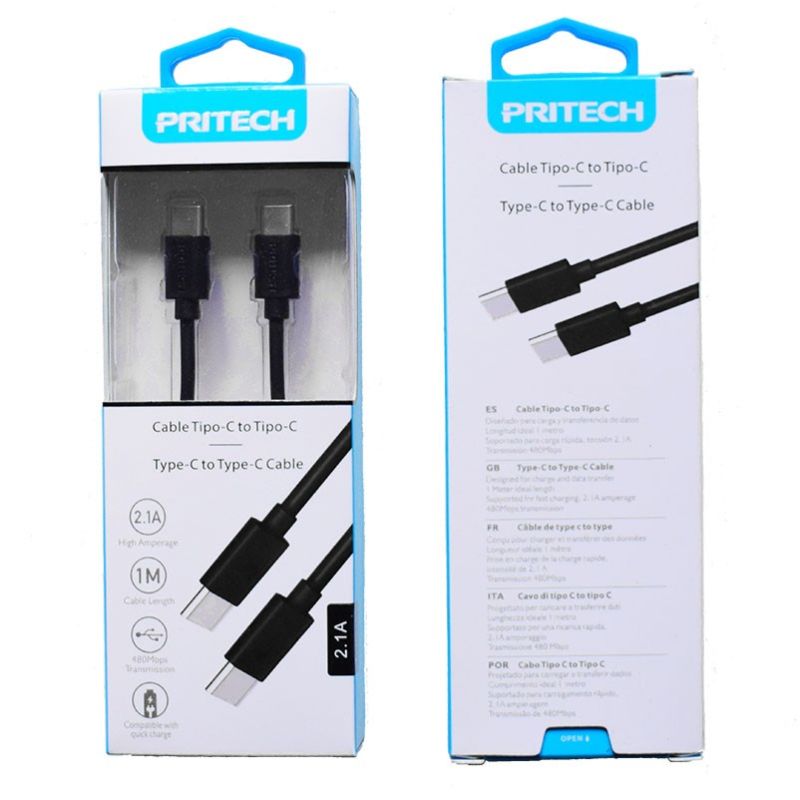 Cable USB C a USB C de 2.1A y Carga Rápida