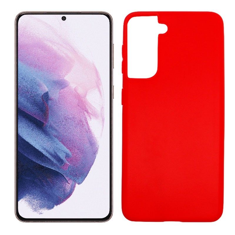Funda roja para Samsung Galaxy S21 Plus de silicona