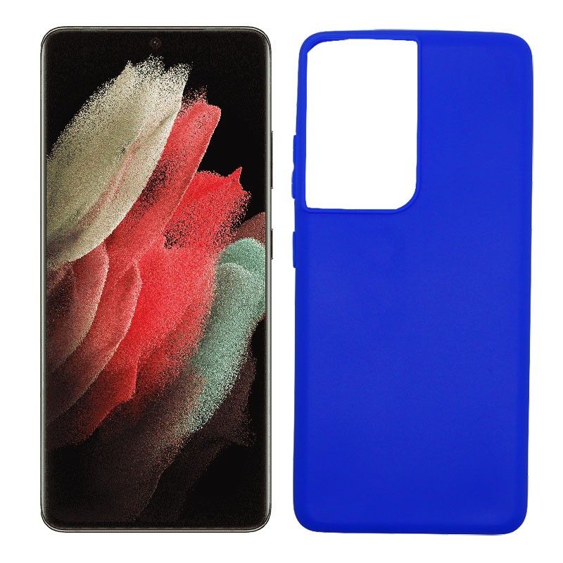 Funda azul para Samsung Galaxy S21 Ultra de silicona