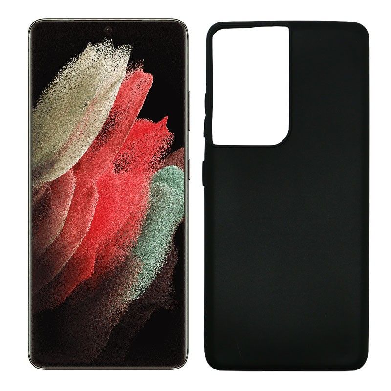 Funda negra para Samsung Galaxy S21 Ultra de silicona