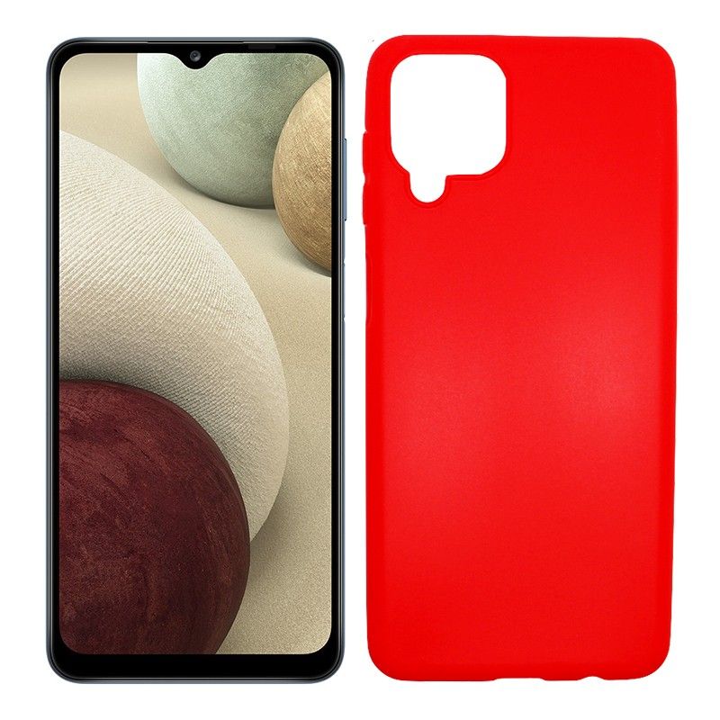 Funda roja para Samsung Galaxy A12 de silicona