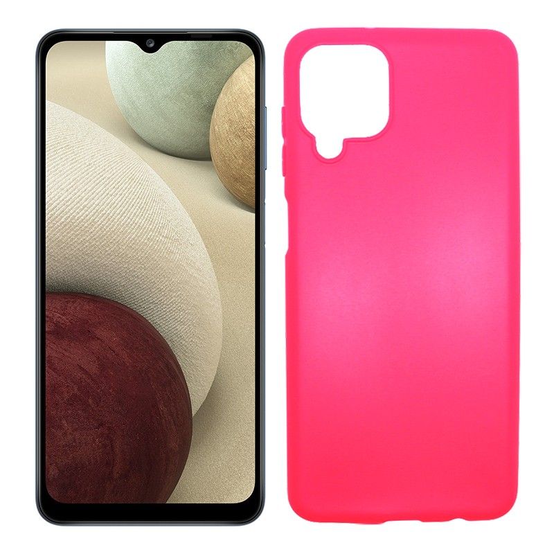 Funda rosa para Samsung Galaxy A12 de silicona