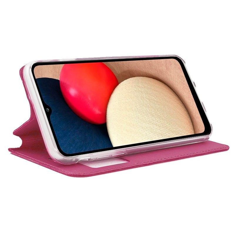Funda con Tapa y Ventana para Samsung Galaxy A02S rosa