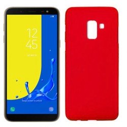 Funda de silicona mate lisa para Samsung Galaxy J6 2018 Rojo