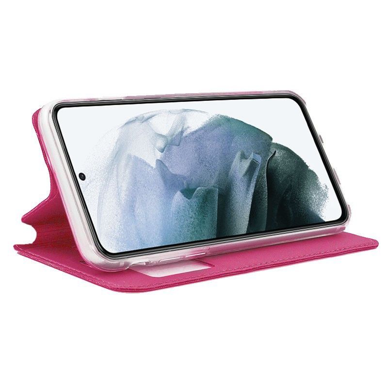 Funda con Tapa y Ventana para Samsung Galaxy S21 rosa