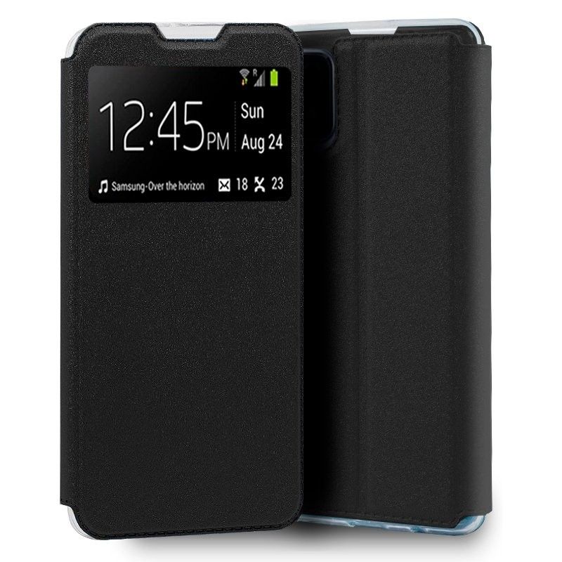 Funda con tapa y ventana para LG K42 Negro