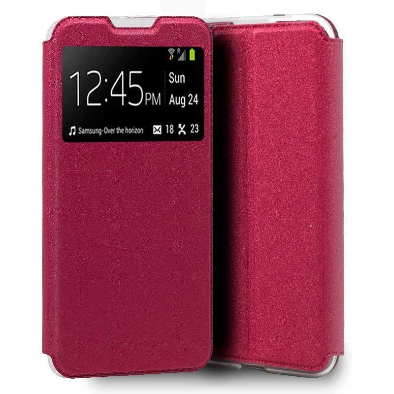 Funda con tapa y ventana para LG K22 Rosa