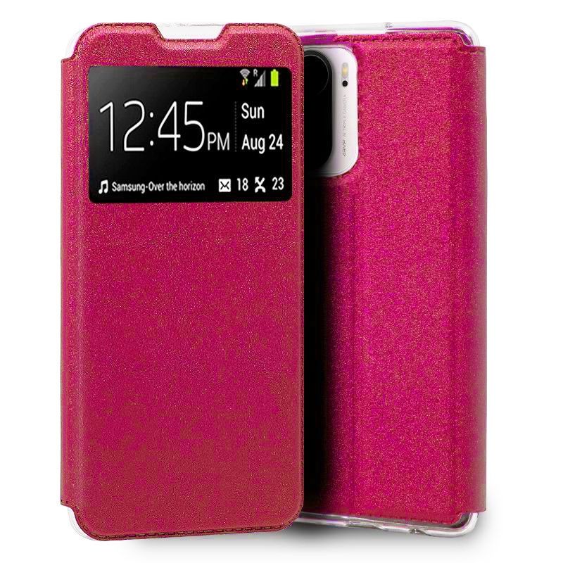 Funda con Tapa y Ventana para Poco F3 rosa