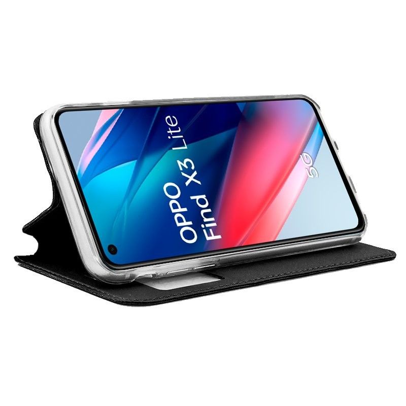 Funda con Tapa y Ventana para Oppo Find X3 Lite 5G / Reno5 5G negro