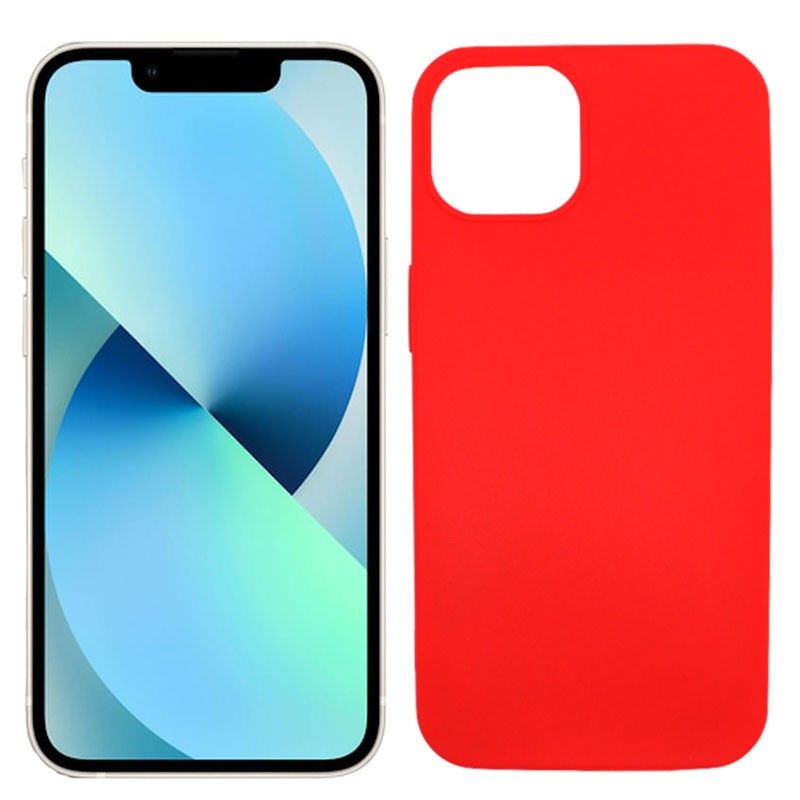 Funda roja para iPhone 13 Mini de silicona