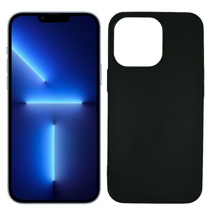 Funda negra para iPhone 13 Max de silicona