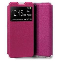 Funda con Tapa y Ventana para Samsung Galaxy A03S rosa