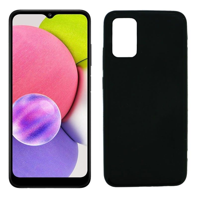 Funda negra para Samsung Galaxy A03S de silicona