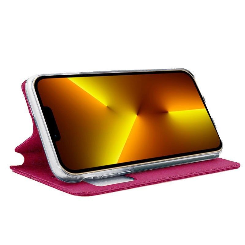 Funda con tapa y ventana para iPhone 13 Pro Max Rosa