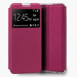 Funda con Tapa y Ventana para Samsung Galaxy A72 rosa