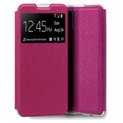 Funda con Tapa y Ventana para Samsung Galaxy A03 rosa