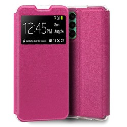 Funda con Tapa y Ventana para Samsung Galaxy A23 rosa